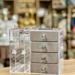 Qızılı Qablı Zinət Əşyaları Qutusu – Akrilik Şüşə thumbnail