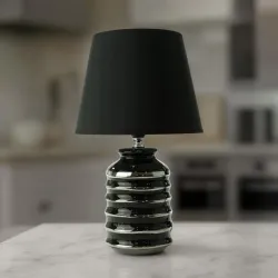 Zərif Masaüstü Lampa (Qızılı Keramik Əsaslı, Abajurlu)