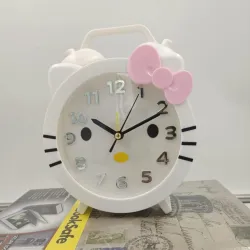 Hello Kitty Dizaynlı Stolüstü Budilnik – Uşaqlar Üçün Sevimli Saat thumbnail