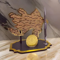 Azərbaycan Xəritəsi Dizaynlı Stolüstü Nabor – Milli Məkan Dekoru