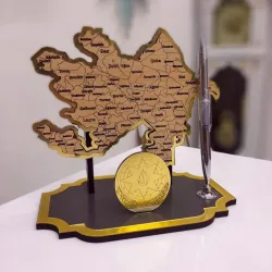 Azərbaycan Xəritəsi Dizaynlı Stolüstü Nabor – Milli Məkan Dekoru thumbnail